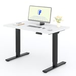 FLEXISPOT 2 Moteurs Bureau Assis Debout 120x80 Une Pièce, Bureau Debout électrique avec Panneau à Fonctions Mémoires, Bureau Réglable en Hauteur Électrique, Charge 100kg, Noir+Blanc