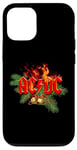 Coque pour iPhone 12/12 Pro AC/DC Christmas Wish List Logo flamboyant avec clochettes