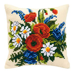 Vervaco Kit coussin au point de croix Fleurs des champs