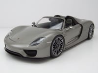 WELLY - Voiture cabriolet de 2012 couleur grise – PORSCHE 918 spyder - 1/18 -...