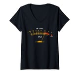 Womens Volume VU Meter Vintage Audio Engineer Recording Studio V-Neck T-Shirt