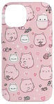 iPhone 14 Adorable Cat Patterns Pink Design Cute kittens Patterns Case