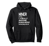 Miner Definition Funny Mine Rock Ore Iron Dig Tunnel Pullover Hoodie