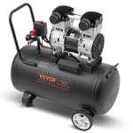 VEVOR Compresseur Air Compact Portable Sans Huile Réservoir 60 L 90 PSI 1,25 kW