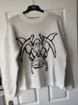 Heaven Can Wait Reaper Knit Jumper White/Black Double-Sided Medium BNIP RRP £95