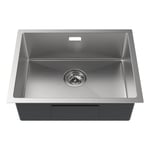 Évier Cuisine 1 Bac AURALUM - Acier Inox 304 - 55x44x19CM - Trop-Plein et Système de Drainage