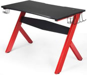 Bureau Gaming Table de Jeu Bureau dOrdinateur pour Bureau a Domicile avec 1 Porte Gobelet dEau 2 Support de Manette de Jeu