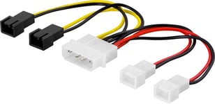 Adapterikaapeli tuulettimille,muuntaa 4-pin -> 2x3-pin 5V, 2x3-pin 12V