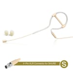 Microphone tête de lit Beige à crochet unique,micro-casque,3.5mm,3 broches,4 broches,prise XLR,omnidirectionnel,à condensateur électrique - Type S(For Shure)