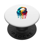 Dripping Paint Casque Musique Chant Chanteur Chanson PopSockets PopGrip Adhésif