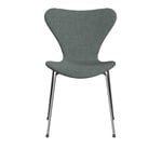 Fritz Hansen - 3107 Sjuan - Helklädd, Tyg, Hallingdal 130 - Ruokapöydän tuolit - Arne Jacobsen - Harmaa - Metalli/Puu/Tekstiili materiaali