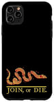 Coque pour iPhone 11 Pro Max Join or Die Snake Franklin Drapeau Colonial Snake Rouge Jaune