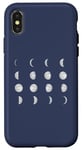 Coque pour iPhone X/XS 12 phases de lune astronomie ciel nocturne Meme