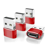 Elebase Adaptateur USB vers USB C 4 Pack,Type C Femelle USB A Mâle Convertisseur Chargeur pour iPhone 16 15 14 13 12 Pro Max SE,iPad 10 Air 4 5 Mini 6 7,Samsung Galaxy S24 S23 S22,A55 A54 A53,A13 A33