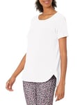 Amazon Essentials Women's Studio Relaxed-Fit Lightweight Crew Neck T-Shirt (Available in Plus Size), White, S