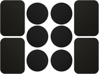 [10 Pièces Plaques Métalliques Avec Adhésif (6 Rondes 4 Rectangulaires) Pour Support Téléphone Voiture Magnétique/Support Voiture Aimanté Universel Metal Plate Pour Smartphone - Noir(Q556)