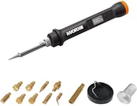 WORX - MAKER X - Fer à souder sans fil 20V - WX744.9 - 45W - Outil de profilage bois et métal (Sans batterie ni Hub ni chargeur, avec: set accessoires 9 pcs, 1 support et connecteur de fer, 1 étui)