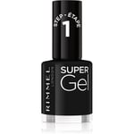 Rimmel Super Gel Geleneglelak uden UV/LED forsegling Skygge 070 Black Obsession 12 ml