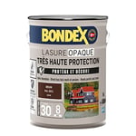 BONDEX - Lasure Opaque Très Haute Protection - Protège et Décore - Direct tous bois - Rendu parfait sans trace - 5 L - Brun RAL 8011