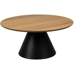 Table basse ronde en bois ø85cm - Bois clair et noir - parides