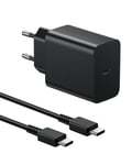 Chargeur Samsung Charge Rapide, Chargeur USB C 45W et 2M Câble VNOOK Prise Type C Compatible avec Samsung Galaxy S23/S24/S22/S21 Ultra/S20/S20+/Note 20/10/9/8/A73/A53/A52, Mural Alimentation Secteu