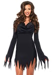 Leg Avenue - 8533806001 - Déguisement pour Adulte - Modèle 85338 - Robe Lambeaux À Col Bénitier - Taille M/l - Noir