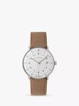 Junghans 41/4562.02 Men's Max Bill Quarz Leather Strap Watch, Brown