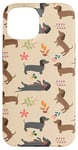 iPhone 15 Dachshund Pattern Sausage Dog Lover Wiener Flower Pattern Case