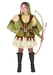 Ciao- Robin Lady Costume travestimento Bambina (Taglia 9-11 Anni) Fille, 26327.9-11, Vert, Blanc