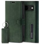 SURAZO Mobile Phone Case for Google Pixel 8a Leather - Foldable Genuine Leather Protective Case [Magnet, Card Slot, RFID Protection, Stand Function] Flip Flip Case Cover Leather Case (Dark Green)