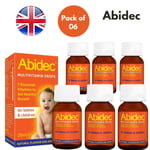 Abidec Multivitamin Drops Baby & Child Vitamins for Growth & Immunity Pack of 6