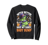 Spooky Halloween Witch Baby Bump for Pregnant Woman Sweatshirt