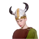 Child VIKING HELMET Vikings Fancy Dress Norse Hat Horn Medieval Deluxe Soft