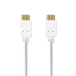 Nedis High Speed ​​HDMI ™ kabel med Ethernet | HDMI™ Kontakt | HDMI™ Kontakt | 4K@30Hz | ARC | 10.2 Gbps | 2.00 m | Rund | PVC | Vit | Låda