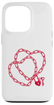 iPhone 13 Pro Cute Womens Intertwined Heart Chain Love Lock Valentine' Day Case