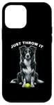 Coque pour iPhone 12 mini Just Throw It Working Border Collie Herding Ball pour chien