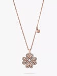 Emporio Armani Cubic Zirconia Clover Pendant Necklace, Rose Gold