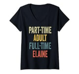 Womens ELAINE Personalized Retro Girls Part-Time ELAINE Name V-Neck T-Shirt