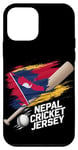 Coque pour iPhone 12 mini Maillot de cricket du Népal 2024 Drapeau du Népal