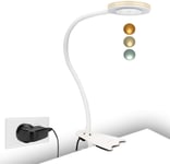 CeSunlight Clip Light, 8W Clamp Bed Lamp, Bedside Led Reading Lamp for White