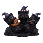 Nemesis Now Figurine Familiar Friends de 18 cm, en résine, Noire, Figurine de Chat familier de sorcière, décoration de Chaton de sorcière, Article Cadeau de Chat à Collectionner, coulé dans la