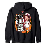 Code Boo In The Er Crew Ghost Boo-jee Nurse Halloween Zip Hoodie