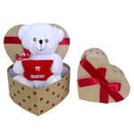 Ourson " Te Quiero " 24cm Ours Peluche Blanc En Boite San Valentino