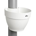 Elho Vibia Campana Pot Gouttière 40 - Pot De Fleurs pour Extérieur - Ø 21.6 x H 16.3 cm - Blanc/Blanc Soie