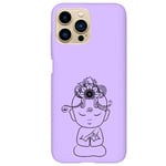 Coque violet Iphone 14 PRO bouddha kawaii