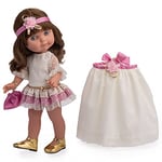 JC TOYS - Poupée Chloé de la Collection Royal Mesure 38 cm, en Vinyle Souple, avec Costume de 2 pièces et Accessoires, Fille, conçue en Espagne par Berenguer, 3 Ans