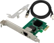 Adaptateur réseau PCIe 3.1 2.5GBase-T avec Intel I225-V+0,9 m Cat8 Câble Ethernet 2500/1000/100Mbps PCI Express Gigabit Ethernet Contrôleur LAN RJ45 pour Windows 10/11 avec support à profil bas