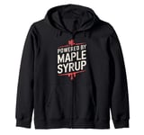 Cute Powered By Maple Syrup Maple Tree Tapping Sugaring Zip Hoodie