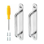 Lot de 2 poignées de porte coulissante robustes en acier inoxydable avec tournevis pour meubles de cuisine, placard, porte d'abri de jardin, 160 x 20