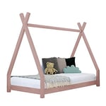 Lit tipi enfant NAKANA 120 x 180 rose pastel